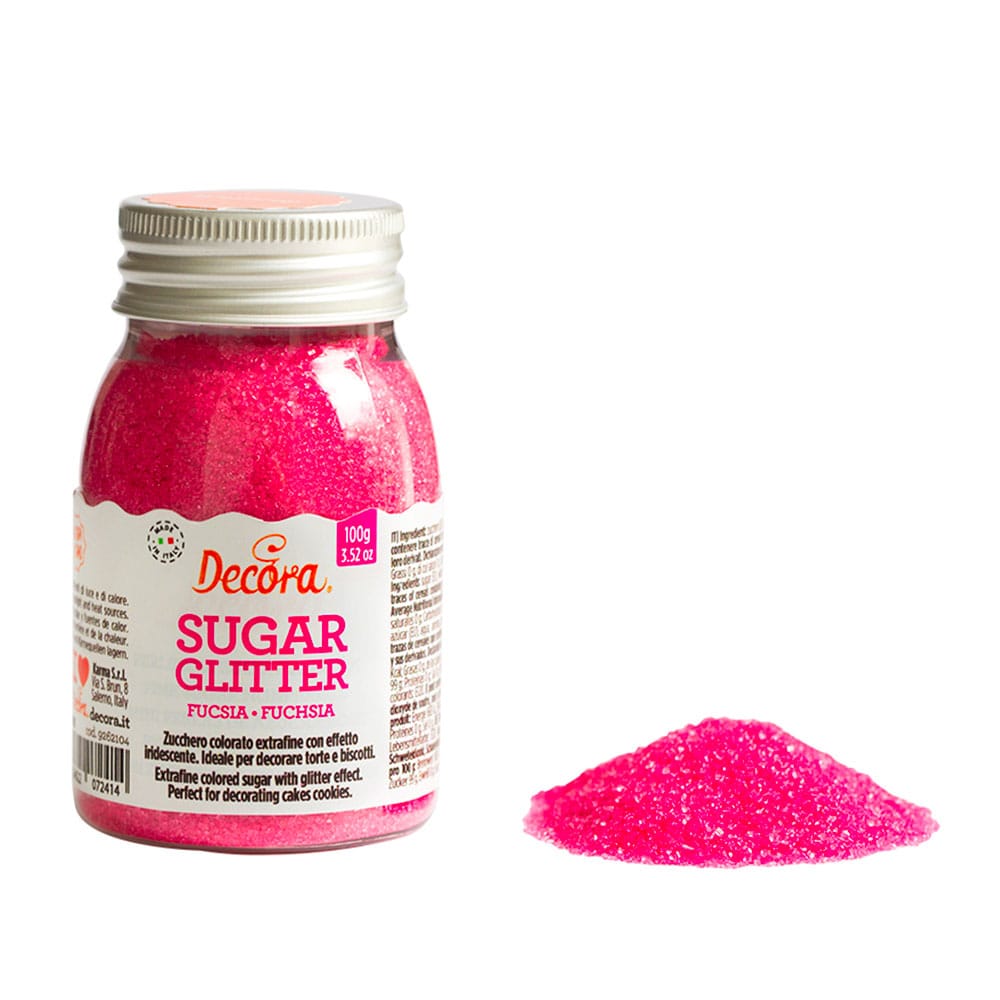 Zucchero glitterato fucsia - Prodotti per dolci - Tortemania